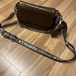 Brown Quilted Crossbody Bag